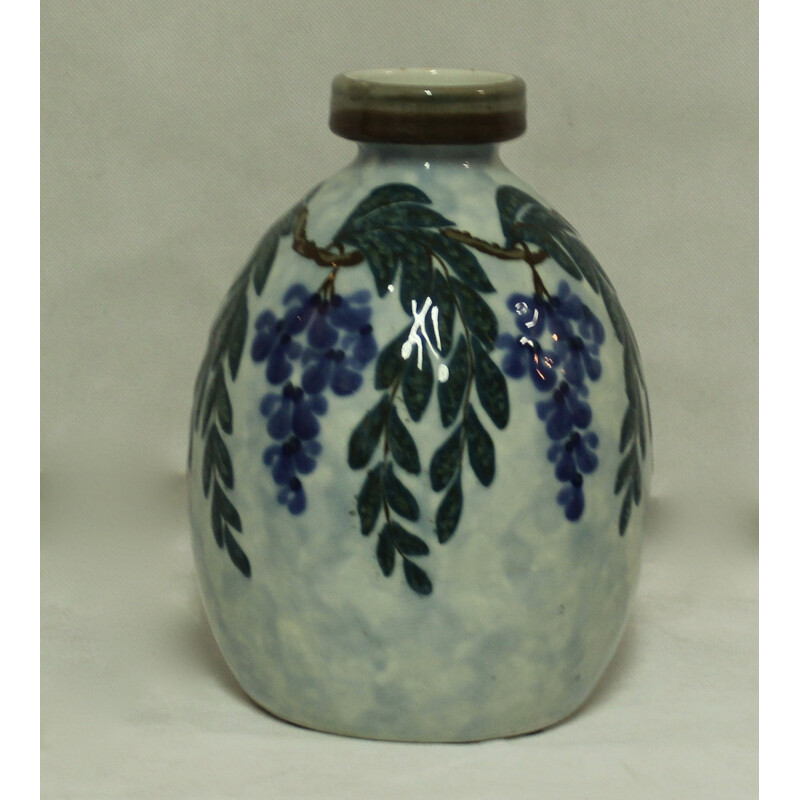 Grand vase ovoïde bleu et blanc, Camille THARAUD - 1940