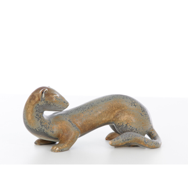 Scandinavian vintage ceramic ferret by Gunnar Nylund for Rorstrand