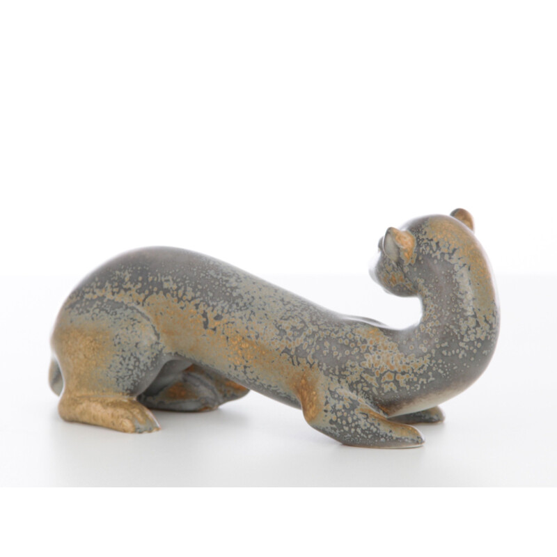 Scandinavian vintage ceramic ferret by Gunnar Nylund for Rorstrand