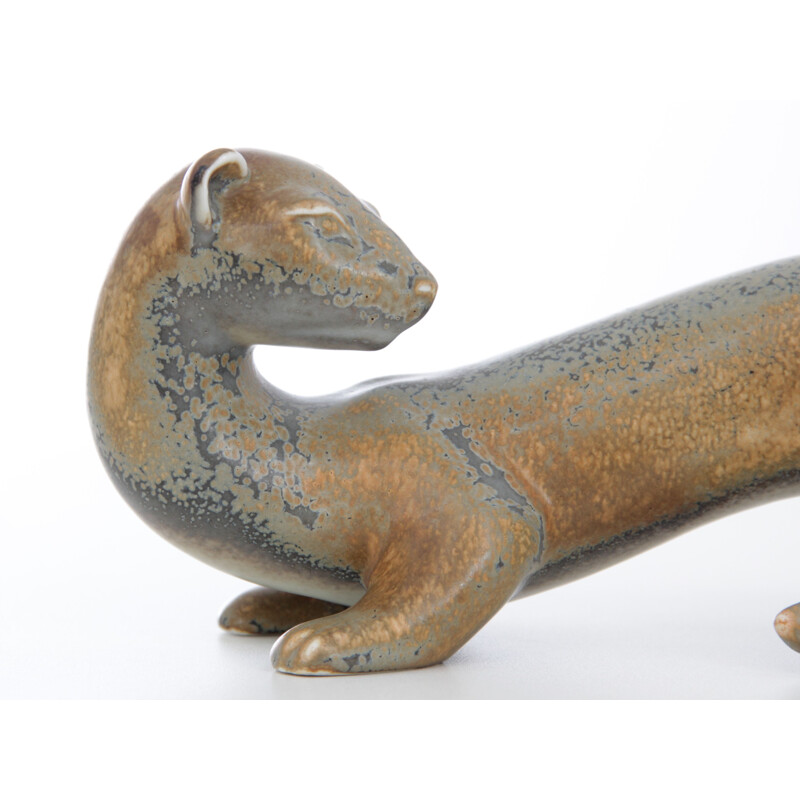 Scandinavian vintage ceramic ferret by Gunnar Nylund for Rorstrand