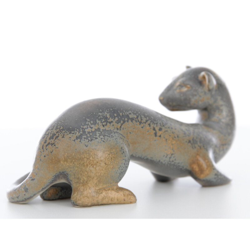 Scandinavian vintage ceramic ferret by Gunnar Nylund for Rorstrand