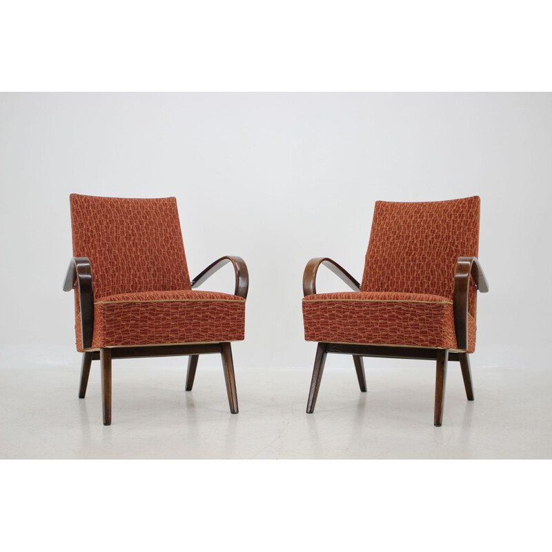 Pair of armchairs by Jindřich Halabala, 1950s