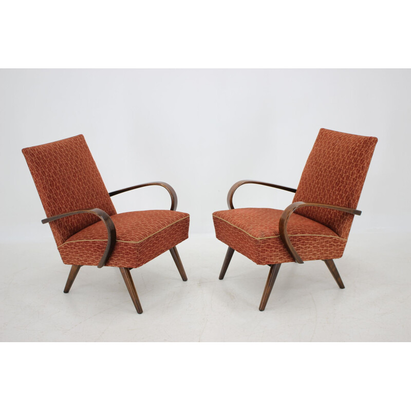 Paire de fauteuils par Jindřich Halabala, 1950