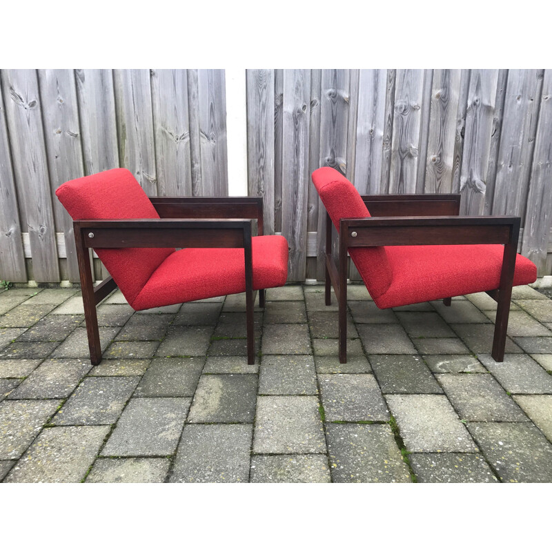 Vintage pair of SZ25 armchair by Hein Stolle for t' Spectrum 1950s