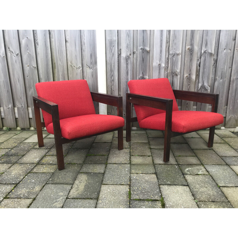 Vintage pair of SZ25 armchair by Hein Stolle for t' Spectrum 1950s