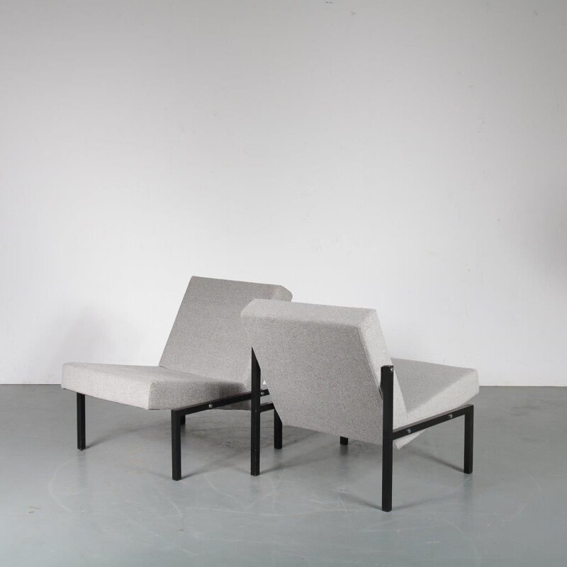 Vintage pair of Dutch armchairs by Martin VISSER, 1960s