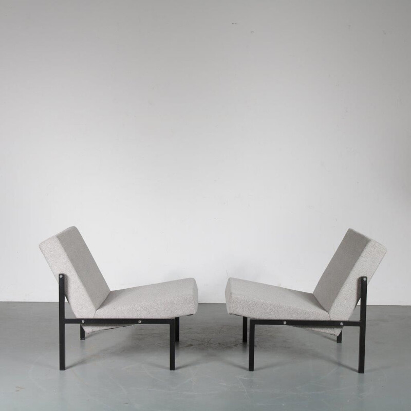 Vintage pair of Dutch armchairs by Martin VISSER, 1960s