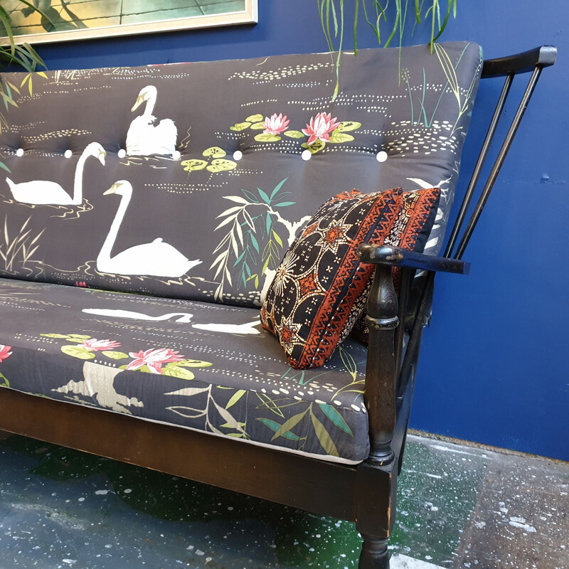 Vintage Stickback Sofa With Nina Campbell Upholstery