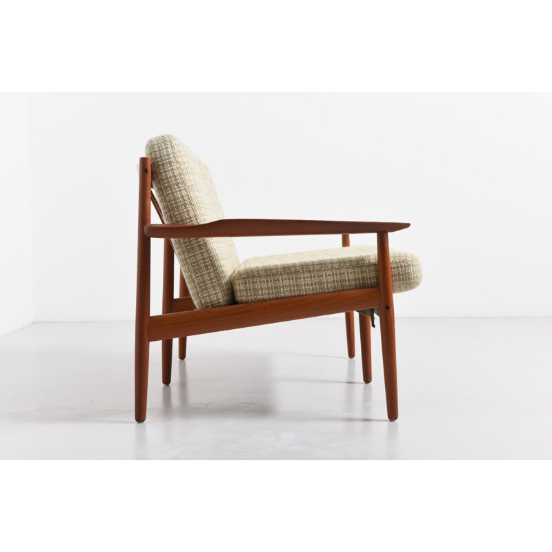 Glostrup Mobelfabrik 2 seater teak and fabric sofa, Arne VODDER - 1960s