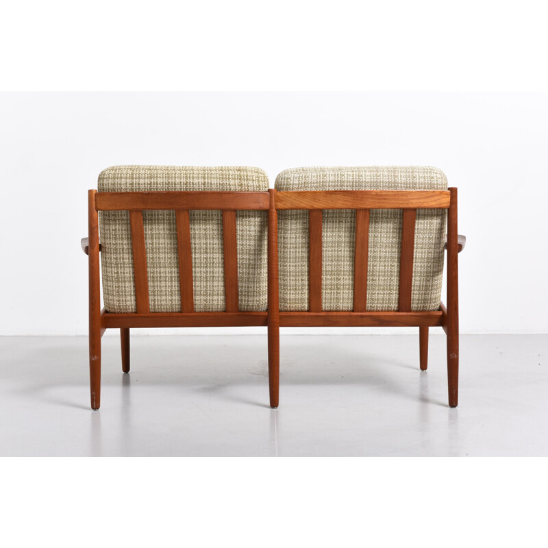 Glostrup Mobelfabrik 2 seater teak and fabric sofa, Arne VODDER - 1960s