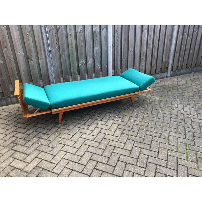 Vintage Extendable beech daybed by Wilhelm Knoll for Knoll Antimott, 1950s