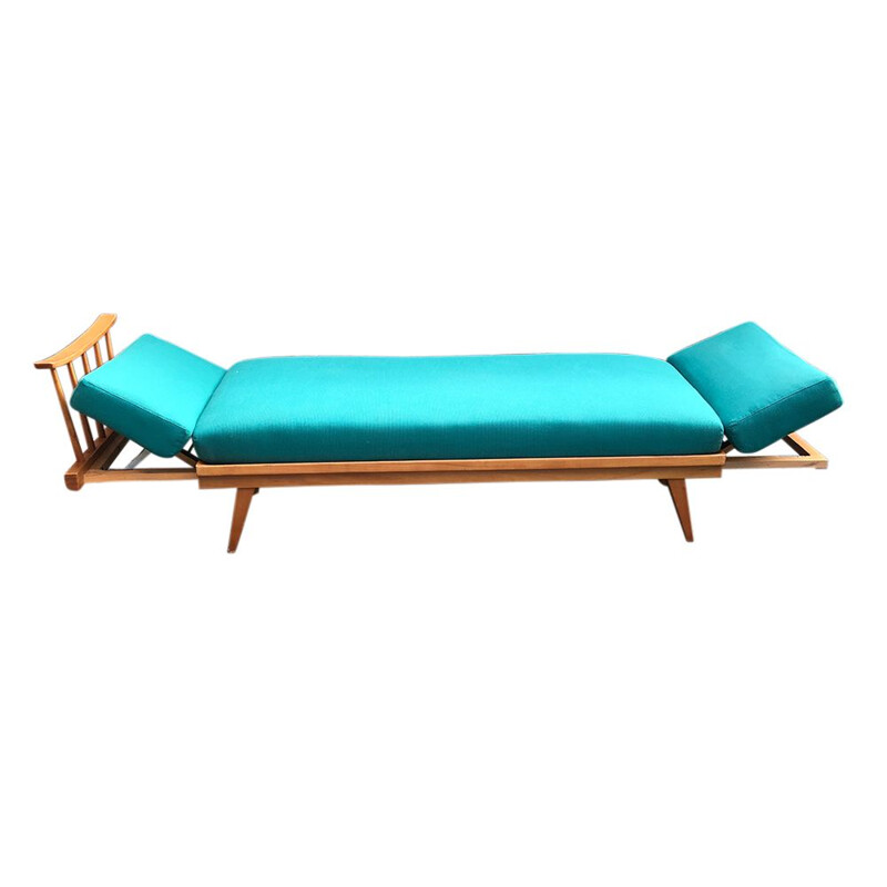 Vintage Extendable beech daybed by Wilhelm Knoll for Knoll Antimott, 1950s