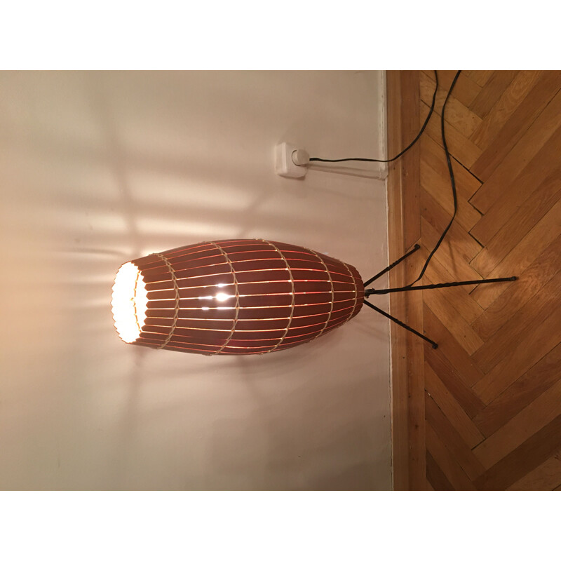Industrial Wooden floor lamp, 1970