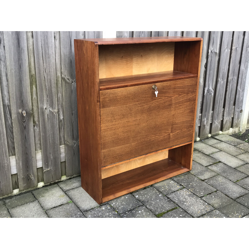 Vintage Large Walnut Wall-Mounted Cabinet by A.A. Patijn for Zijlstra Joure, 1950