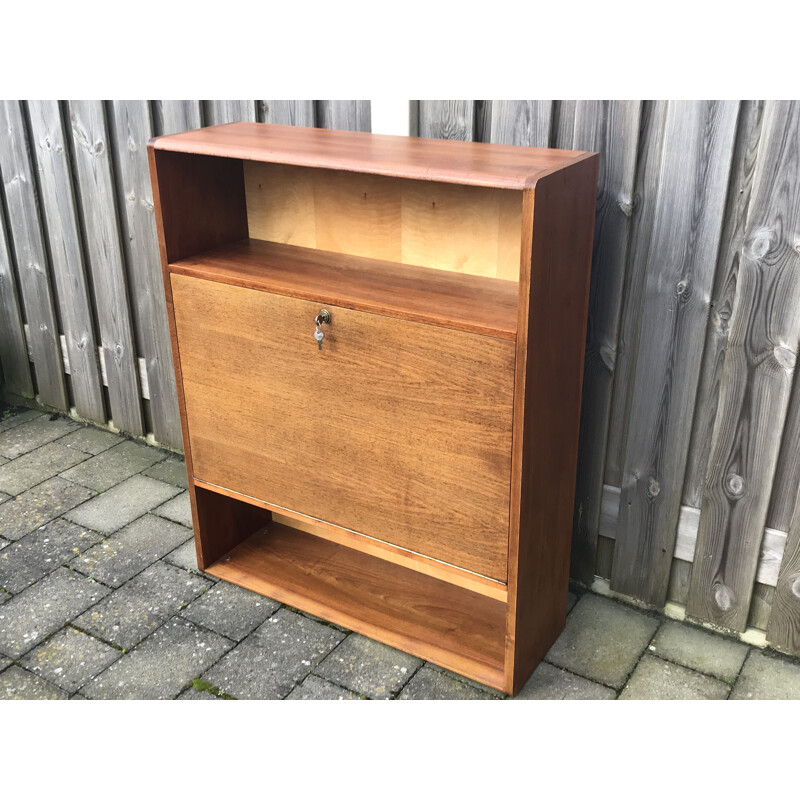 Vintage Large Walnut Wall-Mounted Cabinet by A.A. Patijn for Zijlstra Joure, 1950