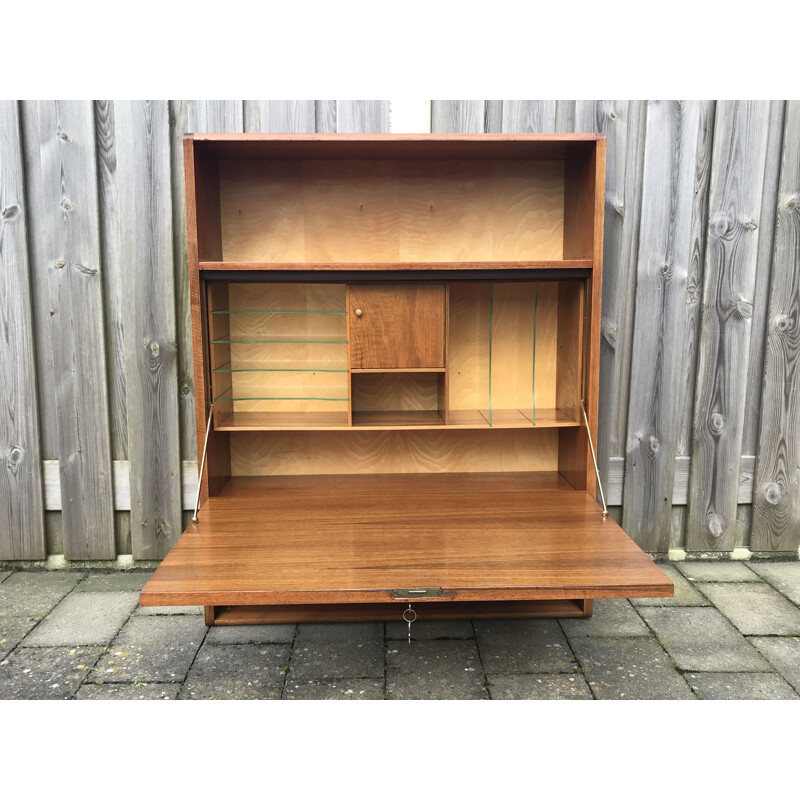 Vintage Large Walnut Wall-Mounted Cabinet by A.A. Patijn for Zijlstra Joure, 1950