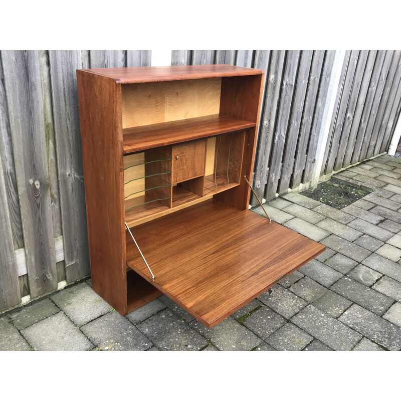 Vintage Large Walnut Wall-Mounted Cabinet by A.A. Patijn for Zijlstra Joure, 1950