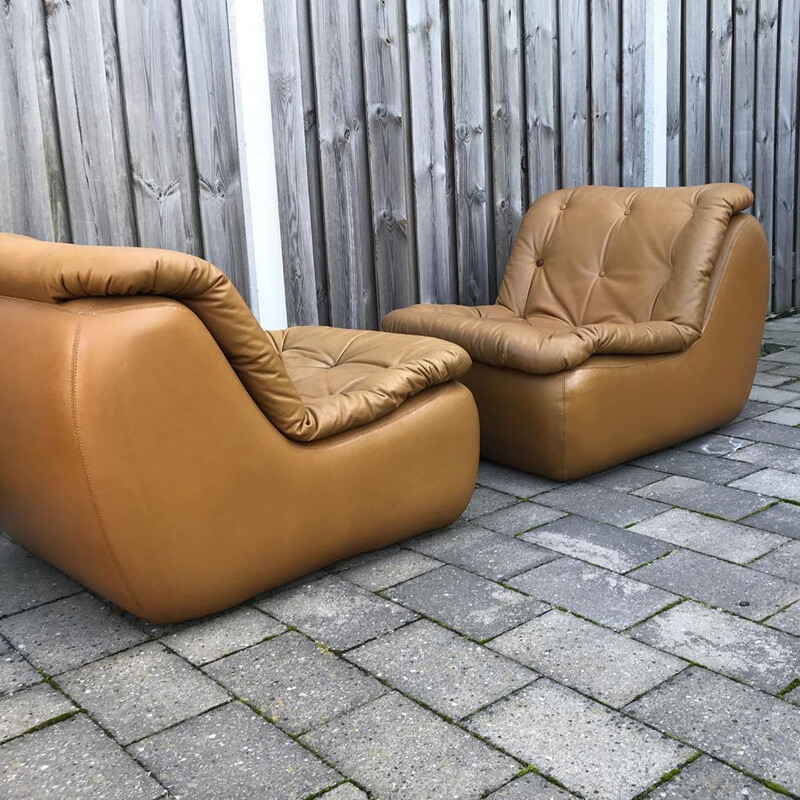 Pair of vintage Lounge chairs by Michel Cadestin for Airborne international, 1970