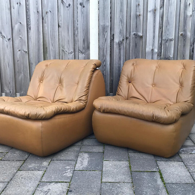 Pair of vintage Lounge chairs by Michel Cadestin for Airborne international, 1970