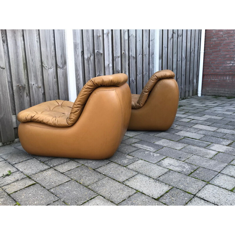 Pair of vintage Lounge chairs by Michel Cadestin for Airborne international, 1970