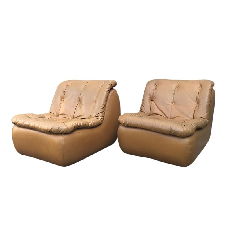 Pair of vintage Lounge chairs by Michel Cadestin for Airborne international, 1970