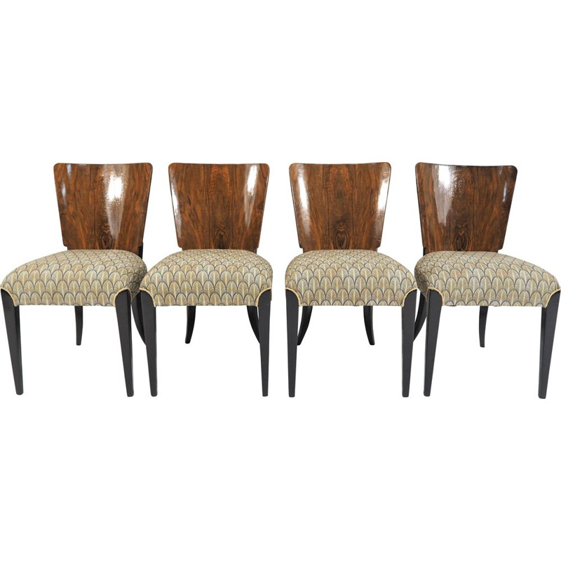 Set of 4 vintage Art Deco Dining Chairs by Jindřich Halabala