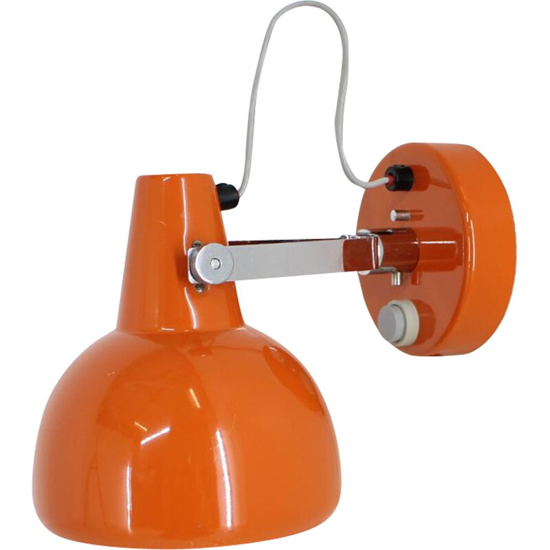 Vintage oranje wandlamp van Lidokov, 1960