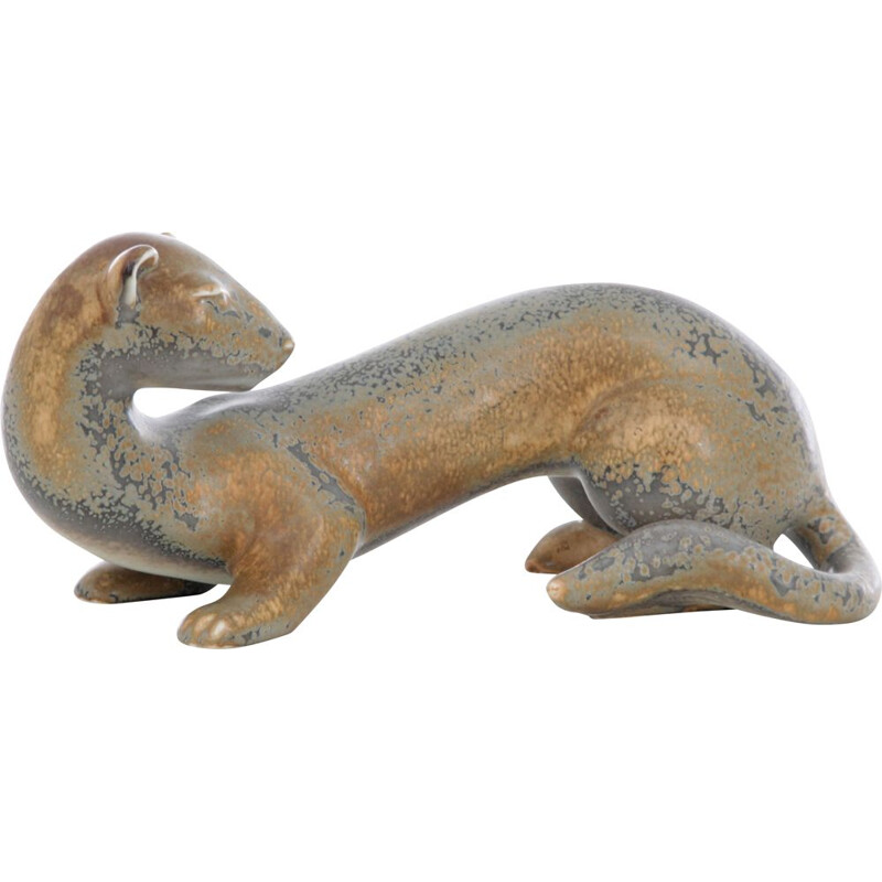 Scandinavian vintage ceramic ferret by Gunnar Nylund for Rorstrand