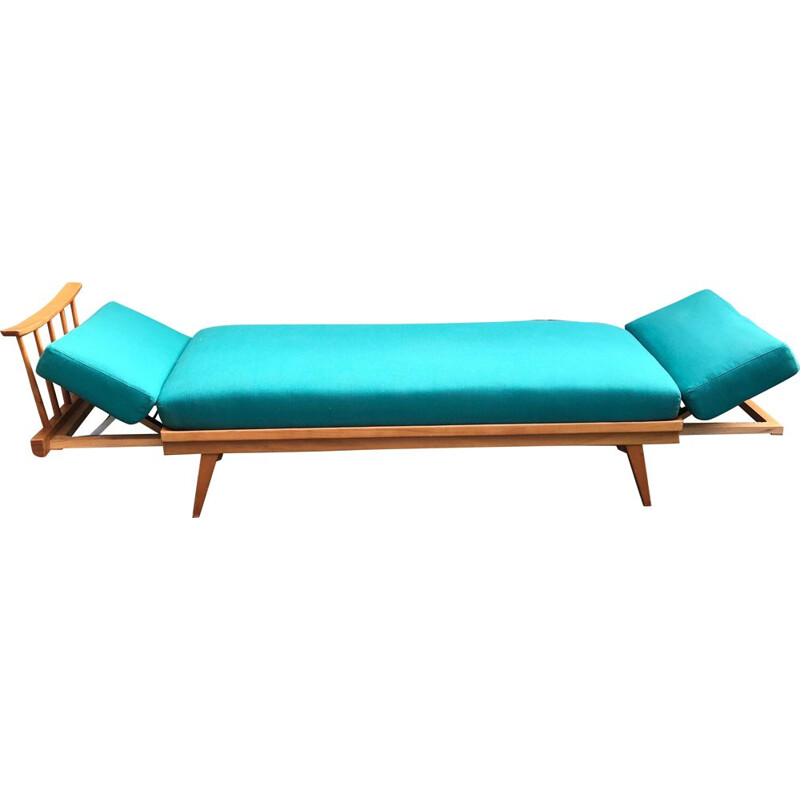 Vintage Extendable beech daybed by Wilhelm Knoll for Knoll Antimott, 1950s