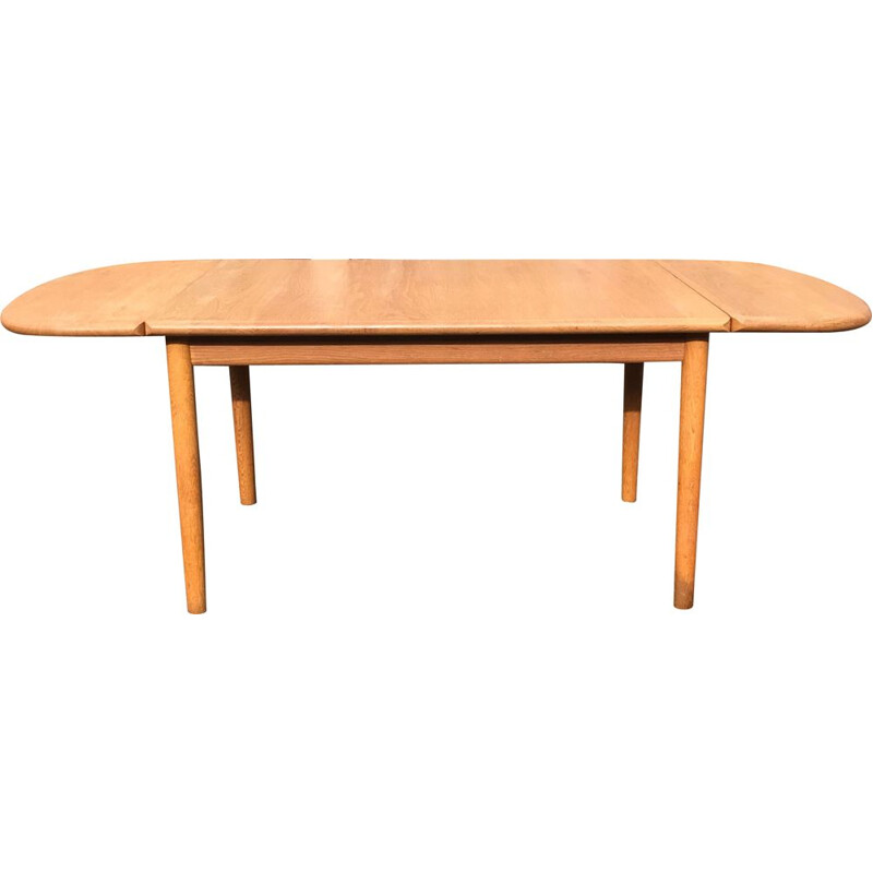 Vintage extendable oak coffee table GE8285 by Hans J. Wegner for Getama 1980