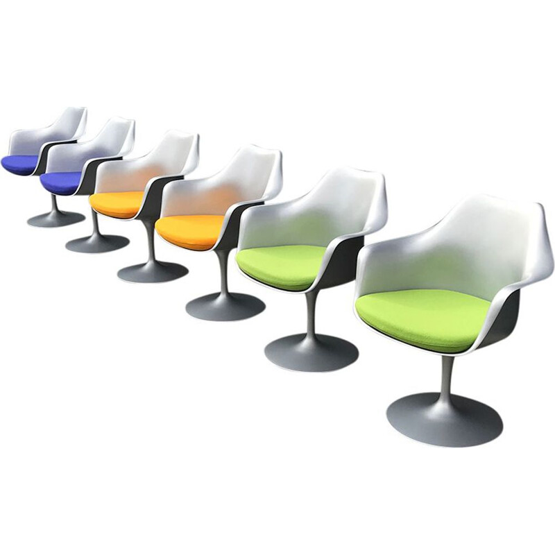 Set of 6 Vintage Tulip Swivel Chairs by Eero Saarinen for Knoll International, 2008