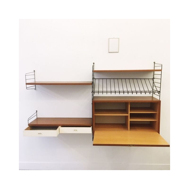 Vintage String Laddershelf wallrack, 1960