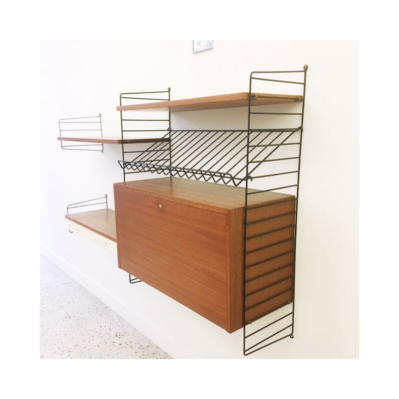 Vintage String Laddershelf wallrack, 1960