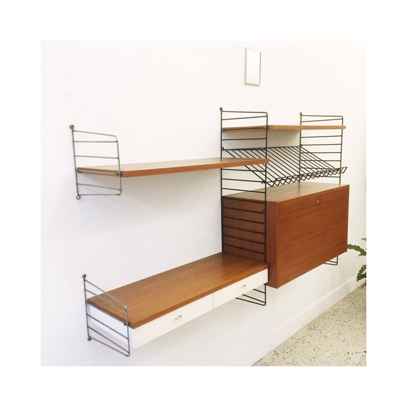 Vintage String Laddershelf wallrack, 1960