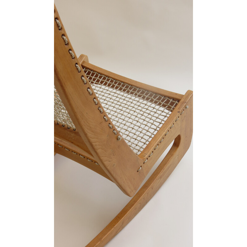 British ash rocking chair, Jeremy K. BROUN - 1970s