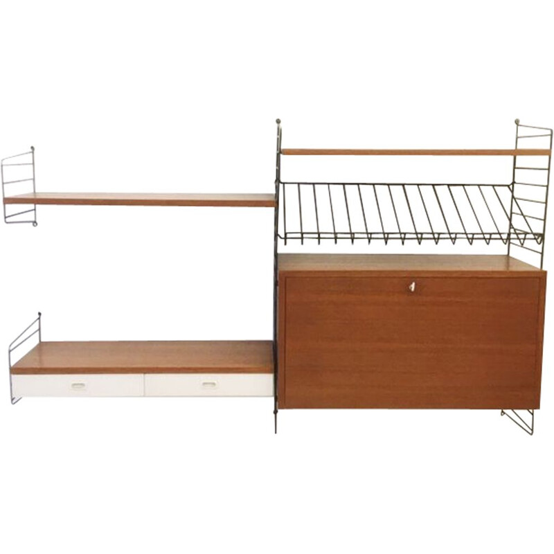 Vintage String Laddershelf wallrack, 1960