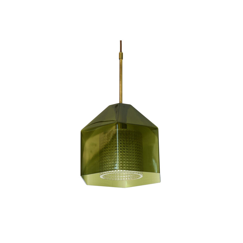 Vintage glass pendant light by Carl Fagerlund for Orrefors. Sweden, 1960s