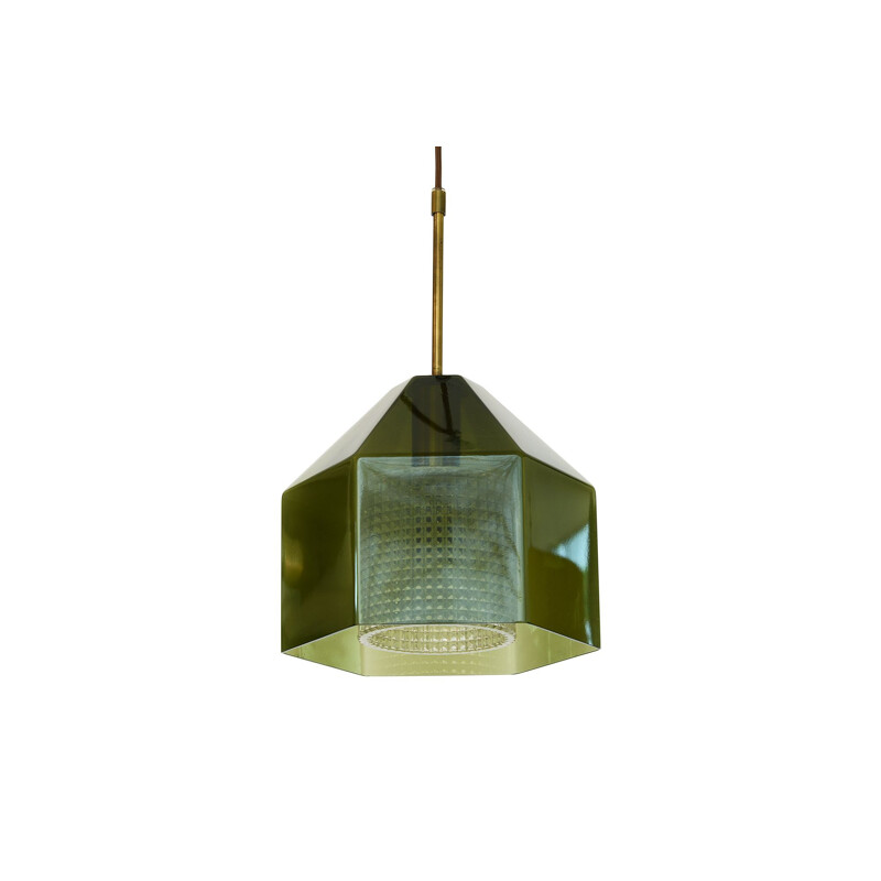 Vintage glass pendant light by Carl Fagerlund for Orrefors. Sweden, 1960s