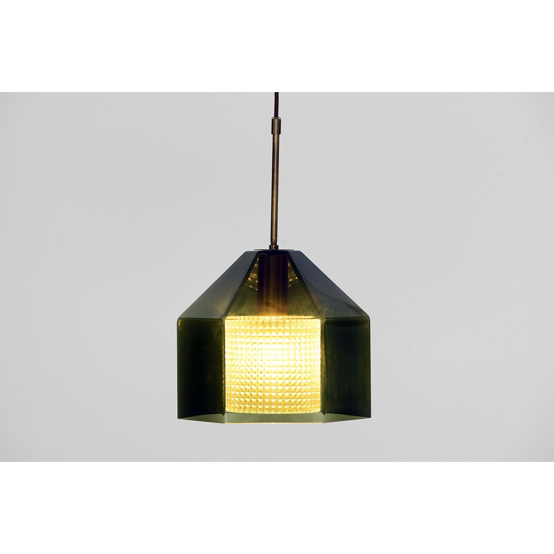 Vintage glass pendant light by Carl Fagerlund for Orrefors. Sweden, 1960s