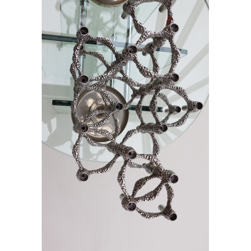 Paire de chandeliers Quist modulables en métal chromé - 1960