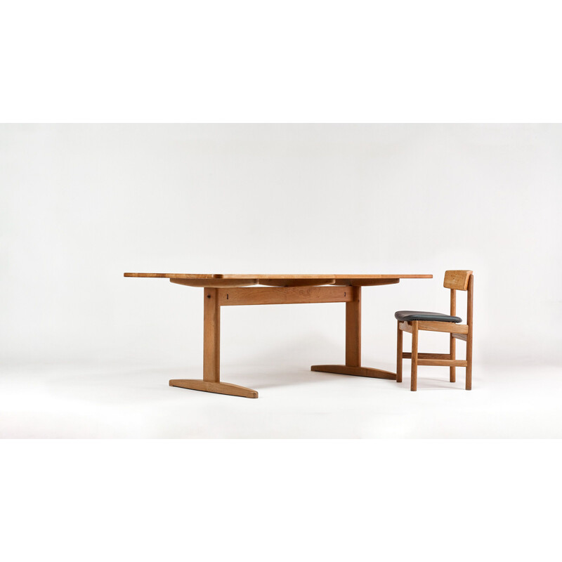 Vintage oak dining table, Børge Mogensen For C.M. Madsen. Denmark, C.1960