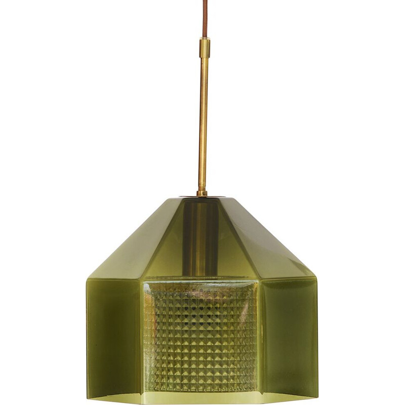 Vintage glass pendant light by Carl Fagerlund for Orrefors. Sweden, 1960s