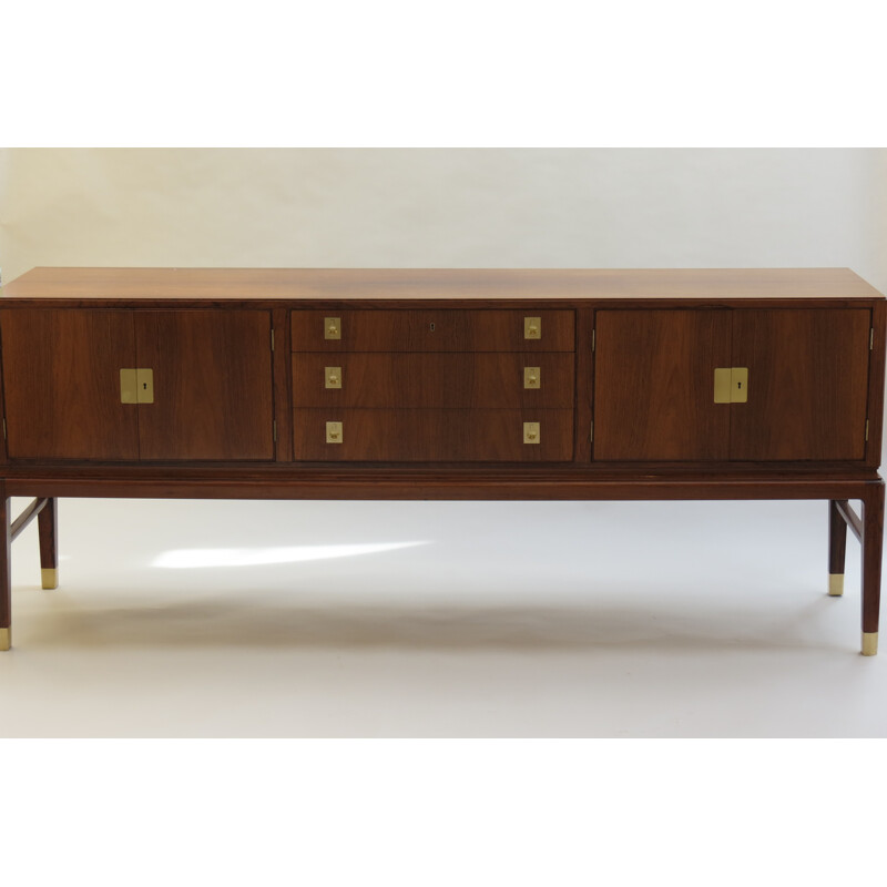 Danish sideboard in rosewood veneer and oak, Lysberg HANSEN and THERP - 1960s