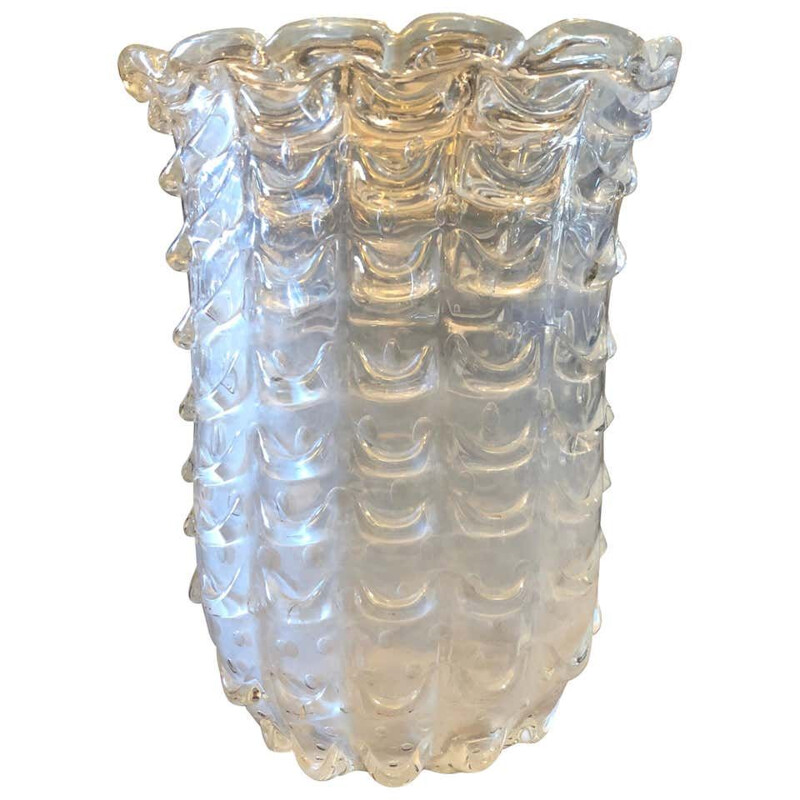 Vintage iridescent Murano glass vase, Italy