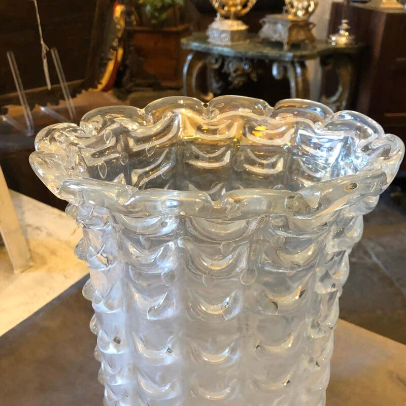 Vase vintage en verre de Murano irisé, Italie