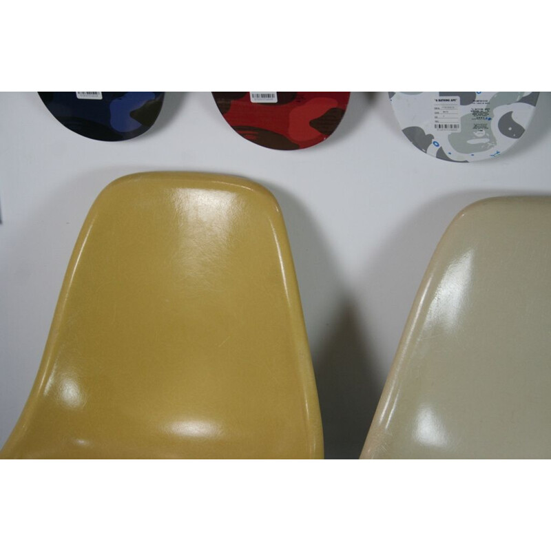 Series of 4 vintage DSX fiberglass chairs by Charles & Ray Eames for Herman Miller