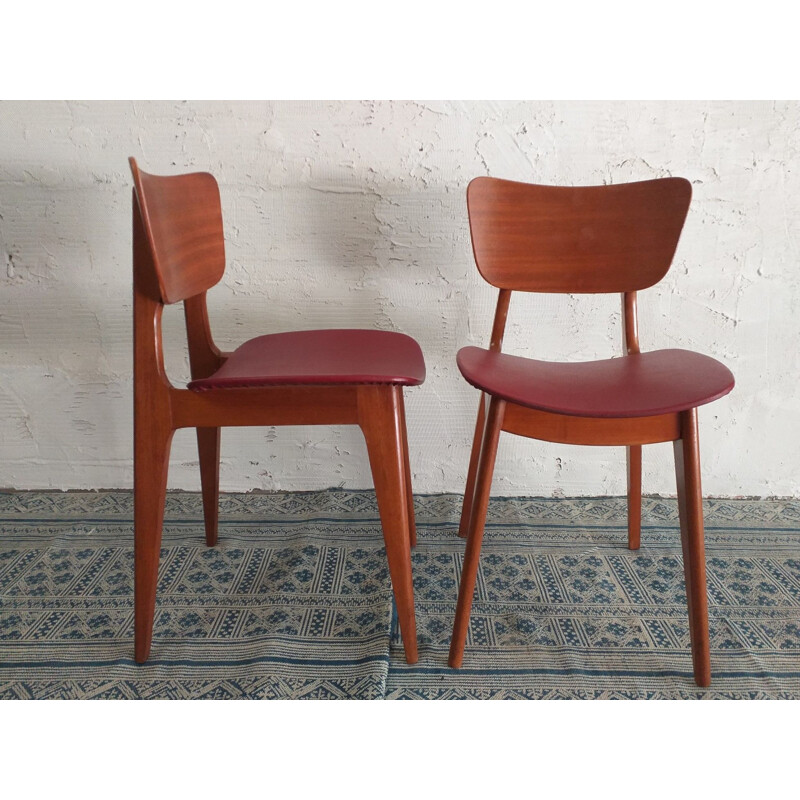 Set of 2 vintage chairs model 6517 by Roger Landault, 1950s