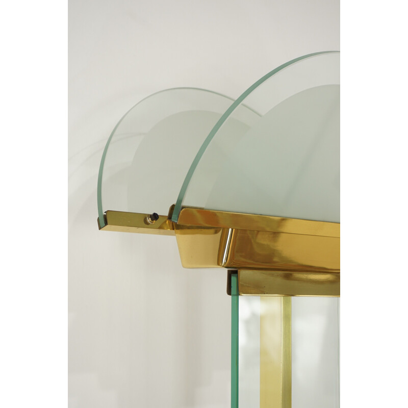 Vintage Italian brass and glass floor lamp by Mauro Martini for Fratelli Martini