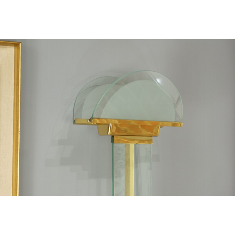 Vintage Italian brass and glass floor lamp by Mauro Martini for Fratelli Martini