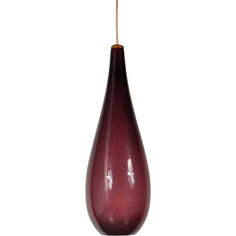 Philips purple glass hanging lamp - 1950s